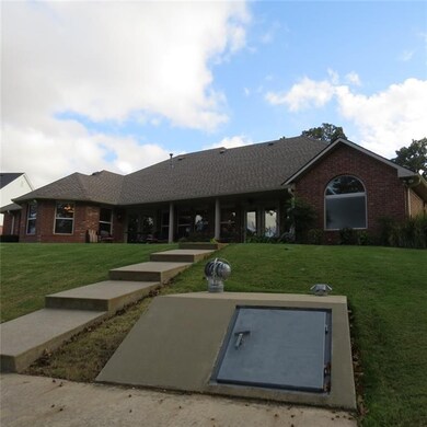 Back view with storm shelter