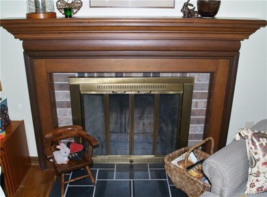 Brick Fireplace in Living Room