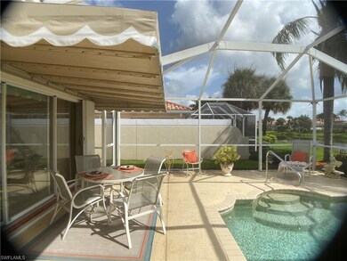 Covered eating area at the pool