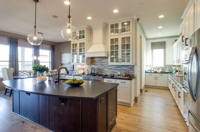 Example of kitchen layout.  Base cabinets will be gray with white quartz counter tops. (Some modifications from the picture shown above from the model) Shown to give flow of kitchen.
