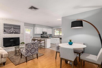 Open floor plan with fireplace