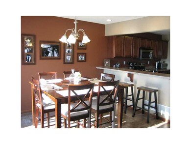 Dining Area. Dining area with vinyl flooring and b