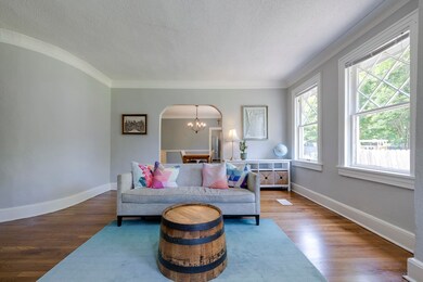 Transition to Dining Room. Note archway.
