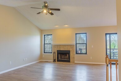 Living room with fireplace