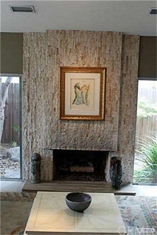 Stone Fireplace in Living Room