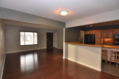 View from family room doorway toward front door.
