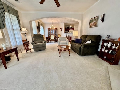 Living room looking into dining room