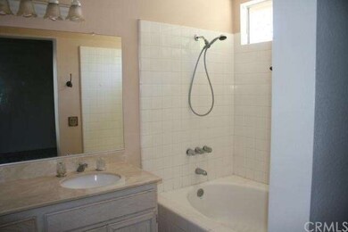 Master bathroom, large vanity and mirror, one sink