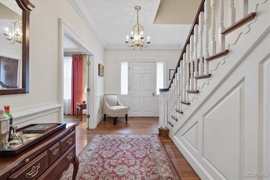view of foyer from the dining room showcasing the