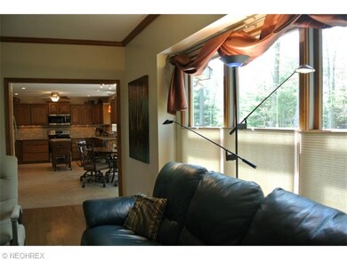 Wide opening from Great Room frames the newly reno