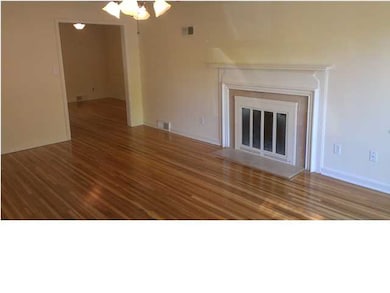 Living room with fireplace.