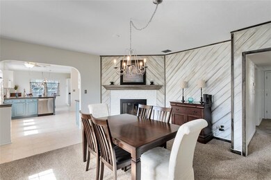 Your formal dining room also includes a brick fron