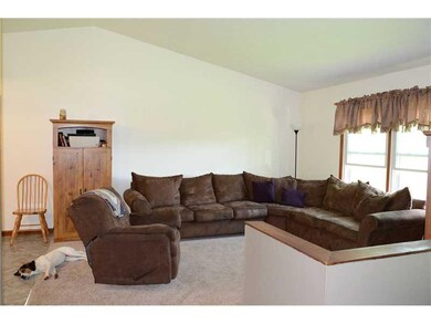 Living Room. Large bright living room with vaulted