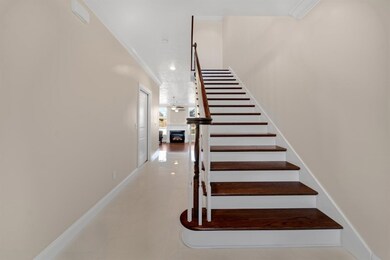 Extra wide staircase easily accommodates a Stair C