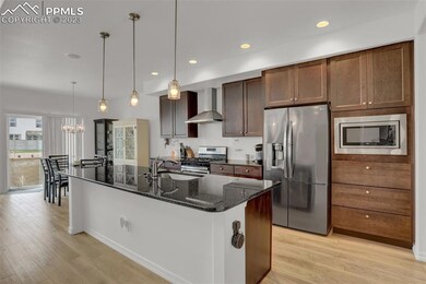 Open concept kitchen with massive island