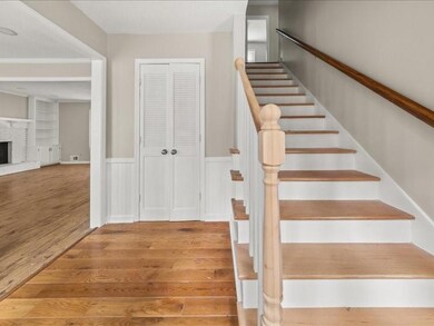 Staircase with built in features, wood finished fl