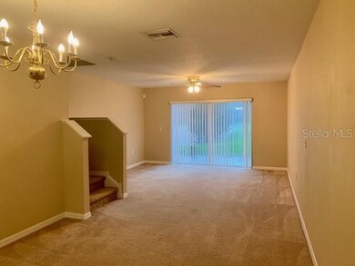 Looking from the dining room to the living area.  