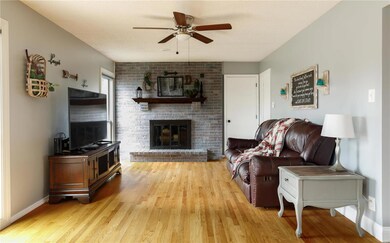 Fireplace and cozy back of the house family room