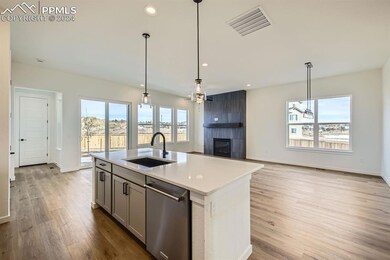 Kitchen with a kitchen island with sink, sink, ple