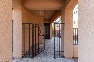 Gated courtyard entry