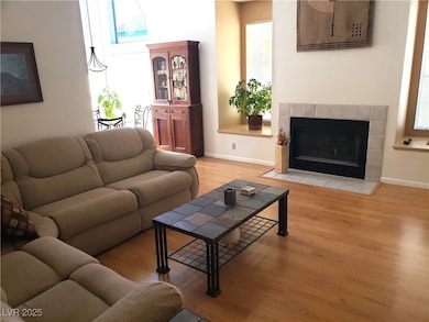 Living room featuring light wood-type flooring and