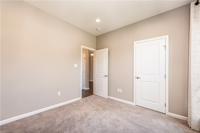 Neutral decor and nice sized closet.