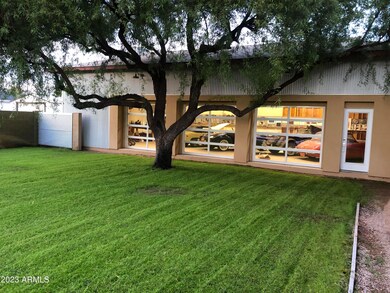 View of classic car collection in garage