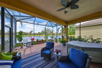 Outdoor living area with extended lanai