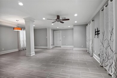 Living and dining area from entry