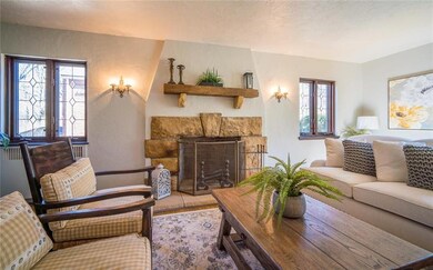 Wood-burning Fireplace with Sandstone Hearth and R