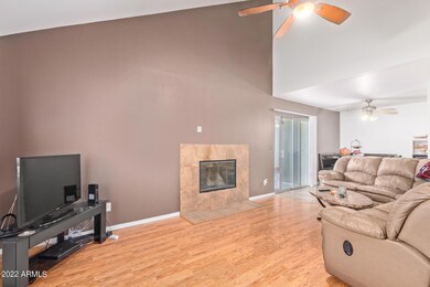 Living room with fireplace