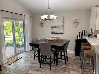 Breakfast nook and breakfast bar.