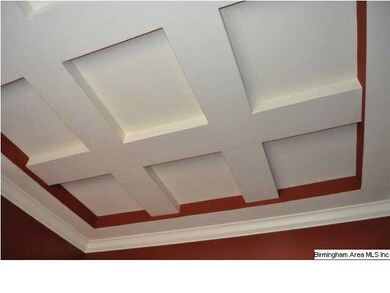 Coffered ceiling in formal living room.