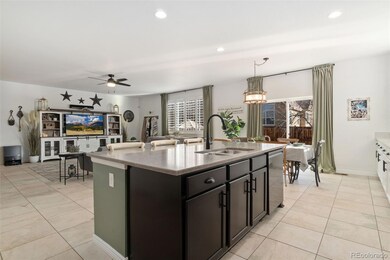 open concept kitchen, dining room and living room