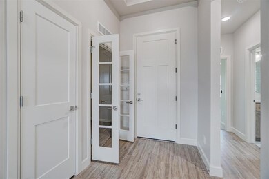 Foyer entrance featuring light wood-type flooring