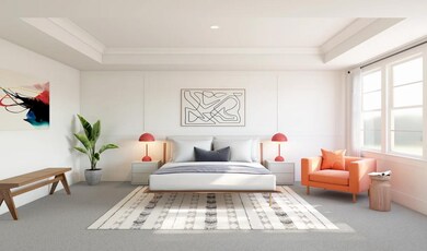 Primary suite with decorative feature wall