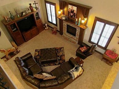 Living Room. View of living from upper walkway