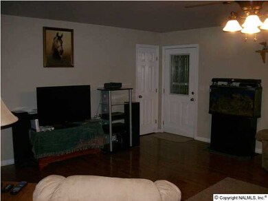 Large living room with wood floors