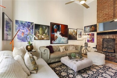 Living room with fireplace
