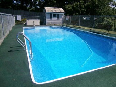 In-ground pool, fenced in for safety