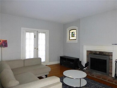 Living room with french doors to the back