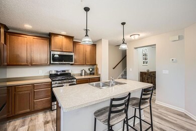 Newer stainless steel appliances in the kitchen.