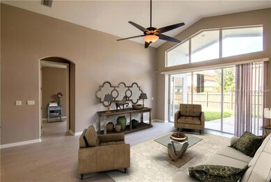 Virtually Staged - Bright Living Room with Vaulted