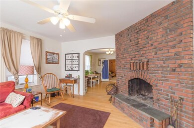 Fireplace has magnificent character...