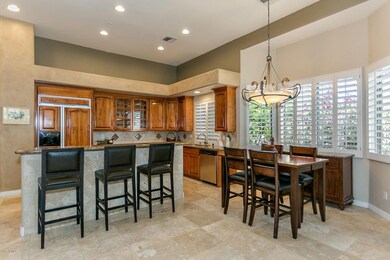 Kitchen with built in refrigerator