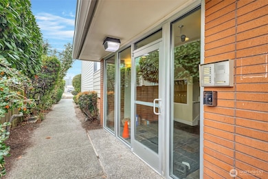 Secured front door to complex.