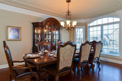 Tray ceiling and a large open window make the form