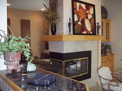 2 way fireplace between dining and living room.
