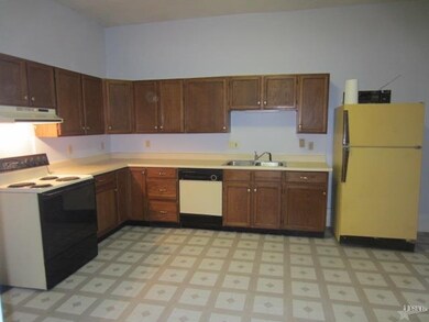 Kitchen has plenty of work space.  A built-in anti