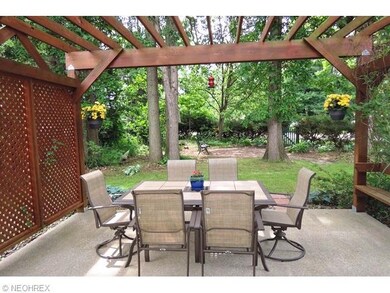 View of Wooded back yard through Pergola, off fami